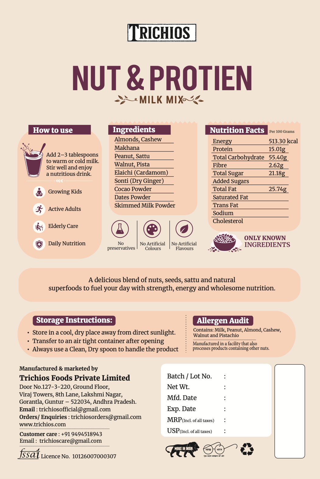 Nut & Protein Milk Mix